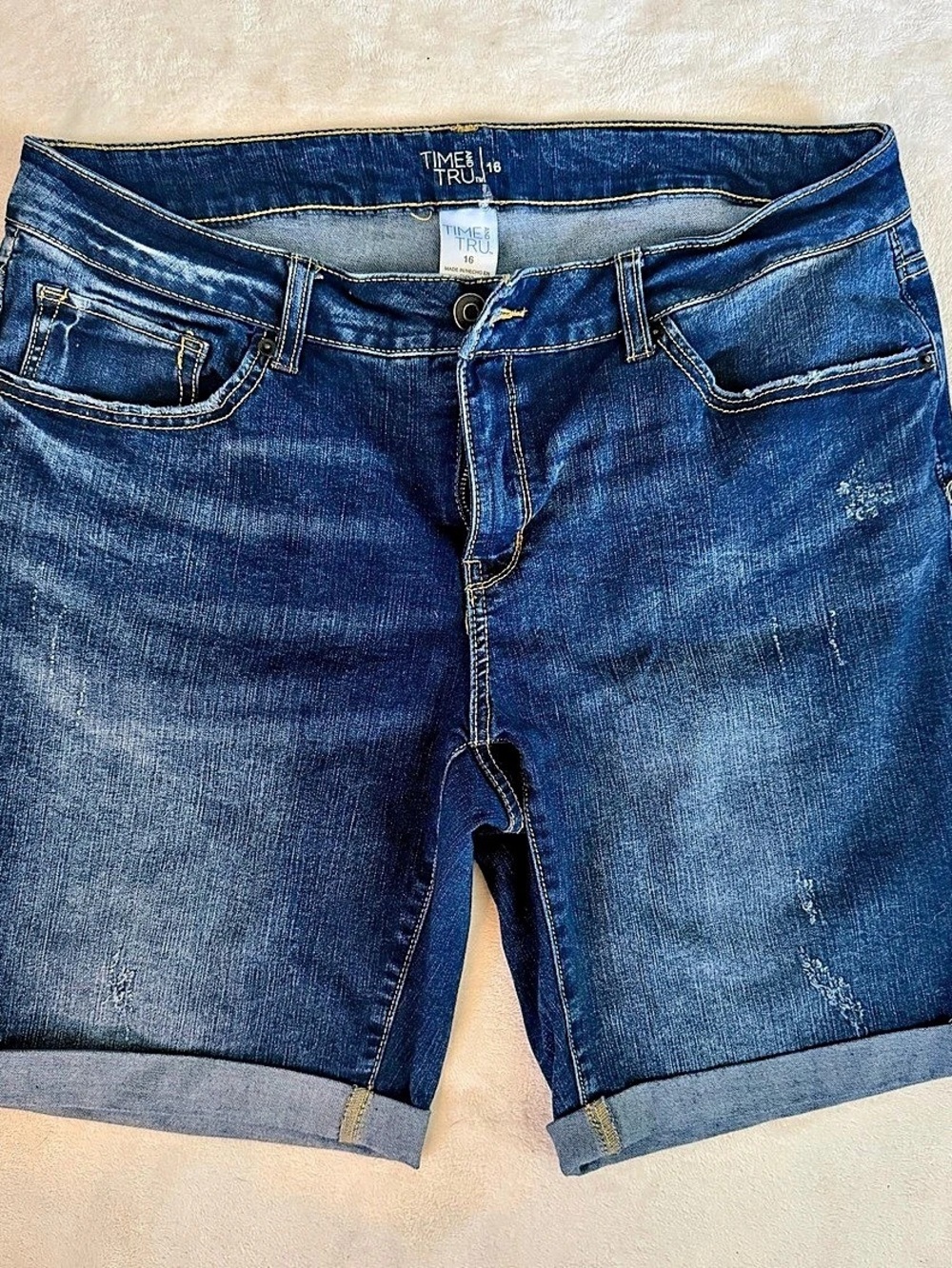 Time and Tru Denim Jean Shorts in Blue Size 16